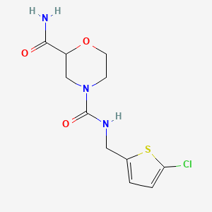 molecular formula C11H14ClN3O3S B7543190 4-N-[(5-chlorothiophen-2-yl)methyl]morpholine-2,4-dicarboxamide 
