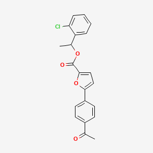 molecular formula C21H17ClO4 B7543219 1-(2-Chlorophenyl)ethyl 5-(4-acetylphenyl)furan-2-carboxylate 