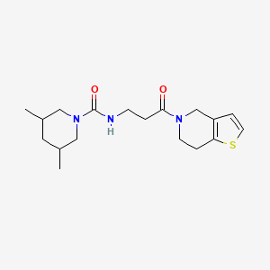 molecular formula C18H27N3O2S B7543228 N-[3-(6,7-dihydro-4H-thieno[3,2-c]pyridin-5-yl)-3-oxopropyl]-3,5-dimethylpiperidine-1-carboxamide 