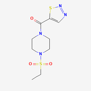 molecular formula C9H14N4O3S2 B7543236 (4-Ethylsulfonylpiperazin-1-yl)-(thiadiazol-5-yl)methanone 