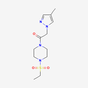 1-(4-Ethylsulfonylpiperazin-1-yl)-2-(4-methylpyrazol-1-yl)ethanone