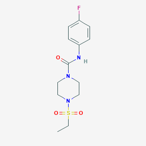 molecular formula C13H18FN3O3S B7543271 4-ethylsulfonyl-N-(4-fluorophenyl)piperazine-1-carboxamide 
