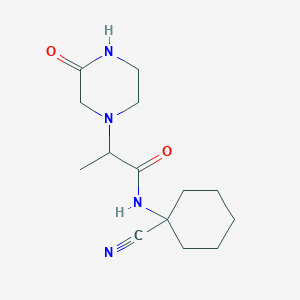 molecular formula C14H22N4O2 B7543291 N-(1-cyanocyclohexyl)-2-(3-oxopiperazin-1-yl)propanamide 