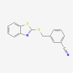 molecular formula C15H10N2S2 B7543294 3-(1,3-Benzothiazol-2-ylsulfanylmethyl)benzonitrile 