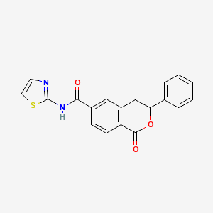 molecular formula C19H14N2O3S B7543372 1-oxo-3-phenyl-N-1,3-thiazol-2-yl-3,4-dihydro-1H-isochromene-6-carboxamide 