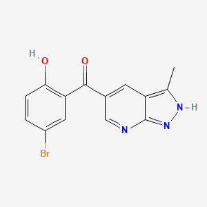 molecular formula C14H10BrN3O2 B7543461 (5-bromo-2-hydroxyphenyl)-(3-methyl-2H-pyrazolo[3,4-b]pyridin-5-yl)methanone 