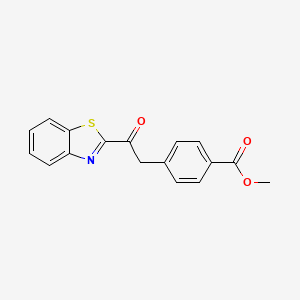 molecular formula C17H13NO3S B7543472 4-[2-(Benzothiazole-2-yl)-2-oxoethyl]benzoic acid methyl ester 