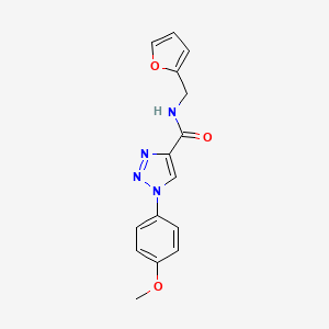 molecular formula C15H14N4O3 B7543487 N-(furan-2-ylmethyl)-1-(4-methoxyphenyl)-1H-1,2,3-triazole-4-carboxamide 