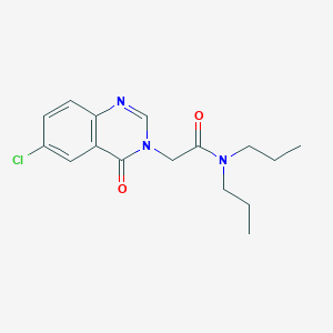 molecular formula C16H20ClN3O2 B7543501 2-(6-chloro-4-oxoquinazolin-3(4H)-yl)-N,N-dipropylacetamide 