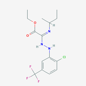 molecular formula C15H19ClF3N3O2 B7543509 Ethyl 2-butan-2-ylimino-2-[2-[2-chloro-5-(trifluoromethyl)phenyl]hydrazinyl]acetate 