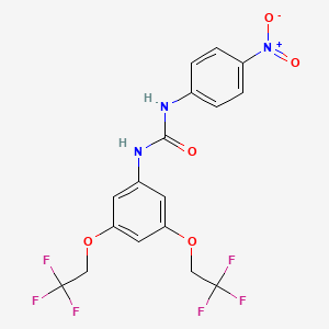 molecular formula C17H13F6N3O5 B7543512 1-[3,5-Bis(2,2,2-trifluoroethoxy)phenyl]-3-(4-nitrophenyl)urea 