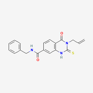 molecular formula C19H17N3O2S B7543518 N-benzyl-4-oxo-3-prop-2-enyl-2-sulfanylidene-1H-quinazoline-7-carboxamide 