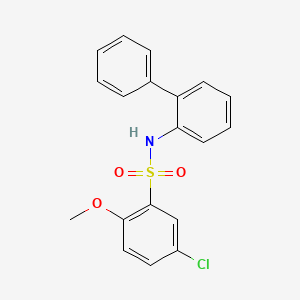 molecular formula C19H16ClNO3S B7543536 5-chloro-2-methoxy-N-(2-phenylphenyl)benzenesulfonamide 