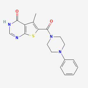 molecular formula C18H18N4O2S B7543551 5-methyl-6-(4-phenylpiperazine-1-carbonyl)thieno[2,3-d]pyrimidin-4(3H)-one 