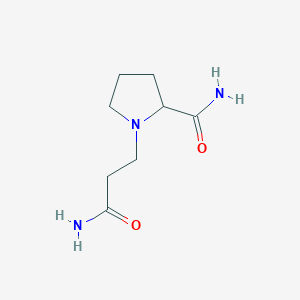 molecular formula C8H15N3O2 B7543560 1-(3-Amino-3-oxopropyl)pyrrolidine-2-carboxamide 
