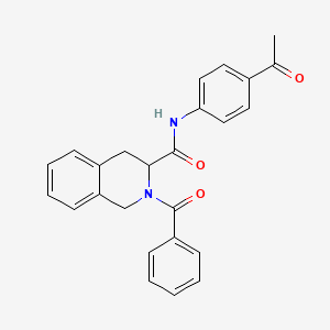 molecular formula C25H22N2O3 B7543564 N-(4-acetylphenyl)-2-benzoyl-3,4-dihydro-1H-isoquinoline-3-carboxamide 