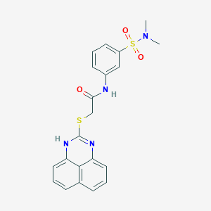 molecular formula C21H20N4O3S2 B7543567 N-[3-(dimethylsulfamoyl)phenyl]-2-(1H-perimidin-2-ylsulfanyl)acetamide 