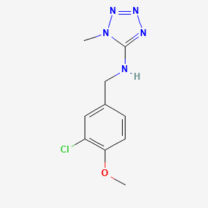 molecular formula C10H12ClN5O B7543569 N-[(3-chloro-4-methoxyphenyl)methyl]-1-methyltetrazol-5-amine 