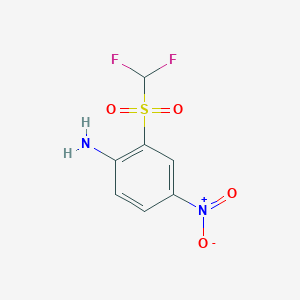 molecular formula C7H6F2N2O4S B7543603 2-[(Difluoromethyl)sulfonyl]-4-nitroaniline 