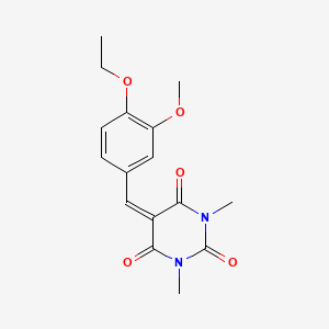 molecular formula C16H18N2O5 B7543610 5-(4-ethoxy-3-methoxybenzylidene)-1,3-dimethylpyrimidine-2,4,6(1H,3H,5H)-trione 