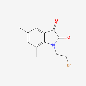 molecular formula C12H12BrNO2 B7543621 1-(2-bromoethyl)-5,7-dimethyl-1H-indole-2,3-dione 