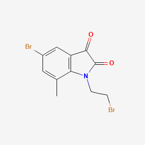 molecular formula C11H9Br2NO2 B7543639 5-bromo-1-(2-bromoethyl)-7-methyl-1H-indole-2,3-dione 