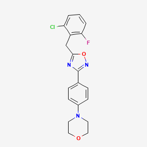 molecular formula C19H17ClFN3O2 B7543649 4-{4-[5-(2-Chloro-6-fluorobenzyl)-1,2,4-oxadiazol-3-yl]phenyl}morpholine 