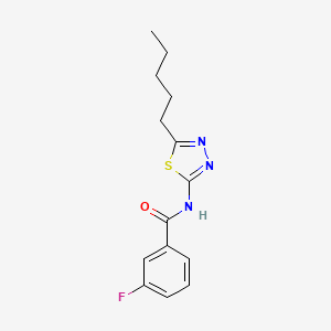 molecular formula C14H16FN3OS B7543668 3-fluoro-N-(5-pentyl-1,3,4-thiadiazol-2-yl)benzamide 