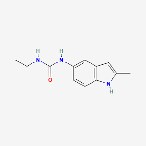 molecular formula C12H15N3O B7543707 3-ethyl-1-(2-methyl-1H-indol-5-yl)urea 