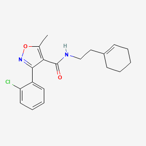 molecular formula C19H21ClN2O2 B7543736 3-(2-chlorophenyl)-N-(2-cyclohex-1-en-1-ylethyl)-5-methylisoxazole-4-carboxamide 