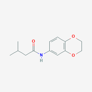 molecular formula C13H17NO3 B7543768 N-(2,3-dihydro-1,4-benzodioxin-6-yl)-3-methylbutanamide 