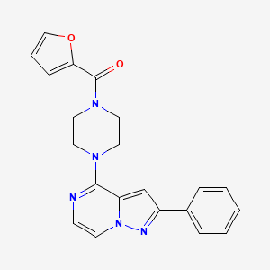 molecular formula C21H19N5O2 B7543772 4-[4-(2-Furoyl)piperazin-1-yl]-2-phenylpyrazolo[1,5-a]pyrazine 