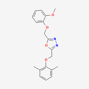 molecular formula C19H20N2O4 B7543780 2-[(2,6-Dimethylphenoxy)methyl]-5-[(2-methoxyphenoxy)methyl]-1,3,4-oxadiazole 