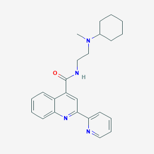 molecular formula C24H28N4O B7543787 N-{2-[cyclohexyl(methyl)amino]ethyl}-2-pyridin-2-ylquinoline-4-carboxamide 