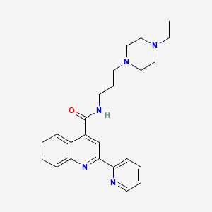 molecular formula C24H29N5O B7543823 N-[3-(4-ethylpiperazin-1-yl)propyl]-2-pyridin-2-ylquinoline-4-carboxamide 