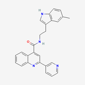 molecular formula C26H22N4O B7543853 N-[2-(5-methyl-1H-indol-3-yl)ethyl]-2-pyridin-3-ylquinoline-4-carboxamide 