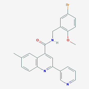 molecular formula C24H20BrN3O2 B7543864 N-(5-bromo-2-methoxybenzyl)-6-methyl-2-pyridin-3-ylquinoline-4-carboxamide 
