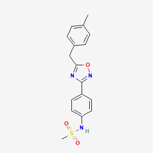 molecular formula C17H17N3O3S B7543883 N-[4-[5-[(4-methylphenyl)methyl]-1,2,4-oxadiazol-3-yl]phenyl]methanesulfonamide 