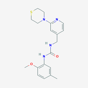 molecular formula C19H24N4O2S B7543919 N-(2-methoxy-5-methylphenyl)-N'-{[2-(1,4-thiazinan-4-yl)-4-pyridyl]methyl}urea 