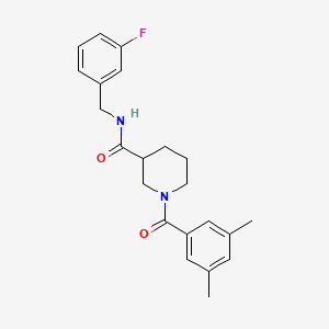 molecular formula C22H25FN2O2 B7543941 1-(3,5-dimethylbenzoyl)-N-(3-fluorobenzyl)piperidine-3-carboxamide 