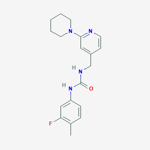 1-(3-Fluoro-4-methylphenyl)-3-[(2-piperidin-1-ylpyridin-4-yl)methyl]urea