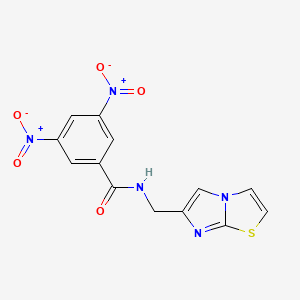 molecular formula C13H9N5O5S B7543962 N-(imidazo[2,1-b][1,3]thiazol-6-ylmethyl)-3,5-dinitrobenzamide 