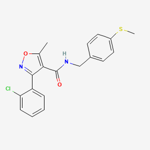 molecular formula C19H17ClN2O2S B7543980 3-(2-chlorophenyl)-5-methyl-N-[4-(methylthio)benzyl]isoxazole-4-carboxamide 
