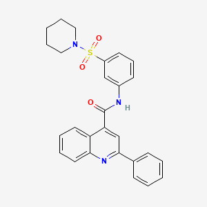 molecular formula C27H25N3O3S B7544020 2-phenyl-N-(3-piperidin-1-ylsulfonylphenyl)quinoline-4-carboxamide 