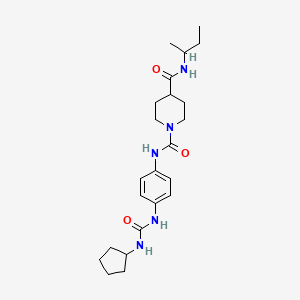 molecular formula C23H35N5O3 B7544039 N~4~-(sec-butyl)-N~1~-(4-{[(cyclopentylamino)carbonyl]amino}phenyl)piperidine-1,4-dicarboxamide 