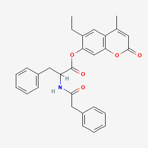 (6-Ethyl-4-methyl-2-oxochromen-7-yl) 3-phenyl-2-[(2-phenylacetyl)amino]propanoate