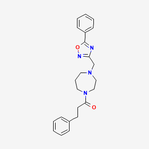 1-[(5-Phenyl-1,2,4-oxadiazol-3-yl)methyl]-4-(3-phenylpropanoyl)-1,4-diazepane