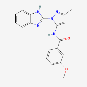 molecular formula C19H17N5O2 B7544071 N-[1-(1H-benzimidazol-2-yl)-3-methyl-1H-pyrazol-5-yl]-3-methoxybenzamide 