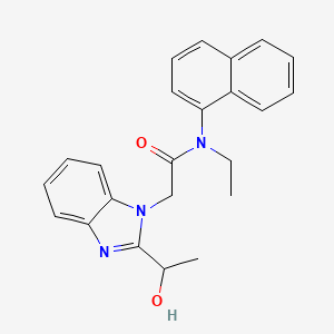 molecular formula C23H23N3O2 B7544085 N-ethyl-2-[2-(1-hydroxyethyl)benzimidazol-1-yl]-N-naphthalen-1-ylacetamide 