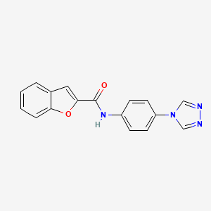 molecular formula C17H12N4O2 B7544086 N-[4-(4H-1,2,4-triazol-4-yl)phenyl]-1-benzofuran-2-carboxamide 